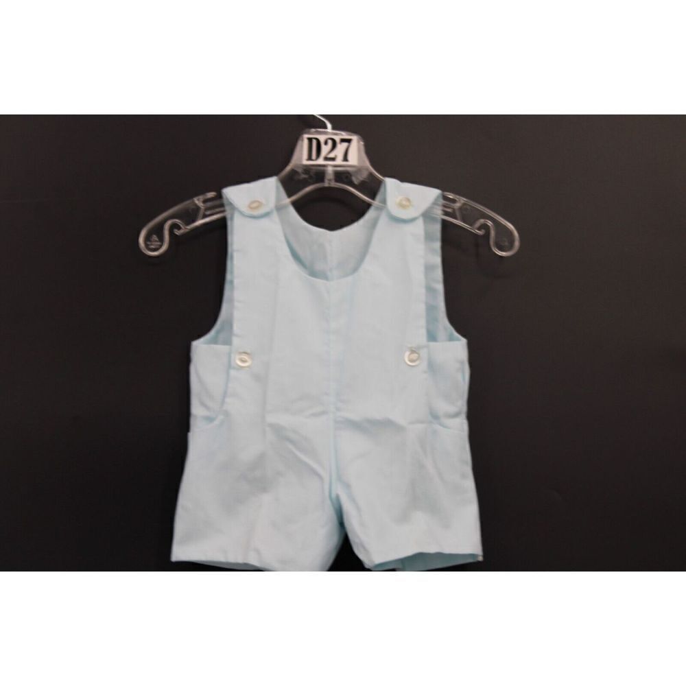 VINTAGE SOMETHING PRETTY CRADLE CLUB BLUE BOUTIQUE SHORTALL NEWBORN OUTFIT EUC